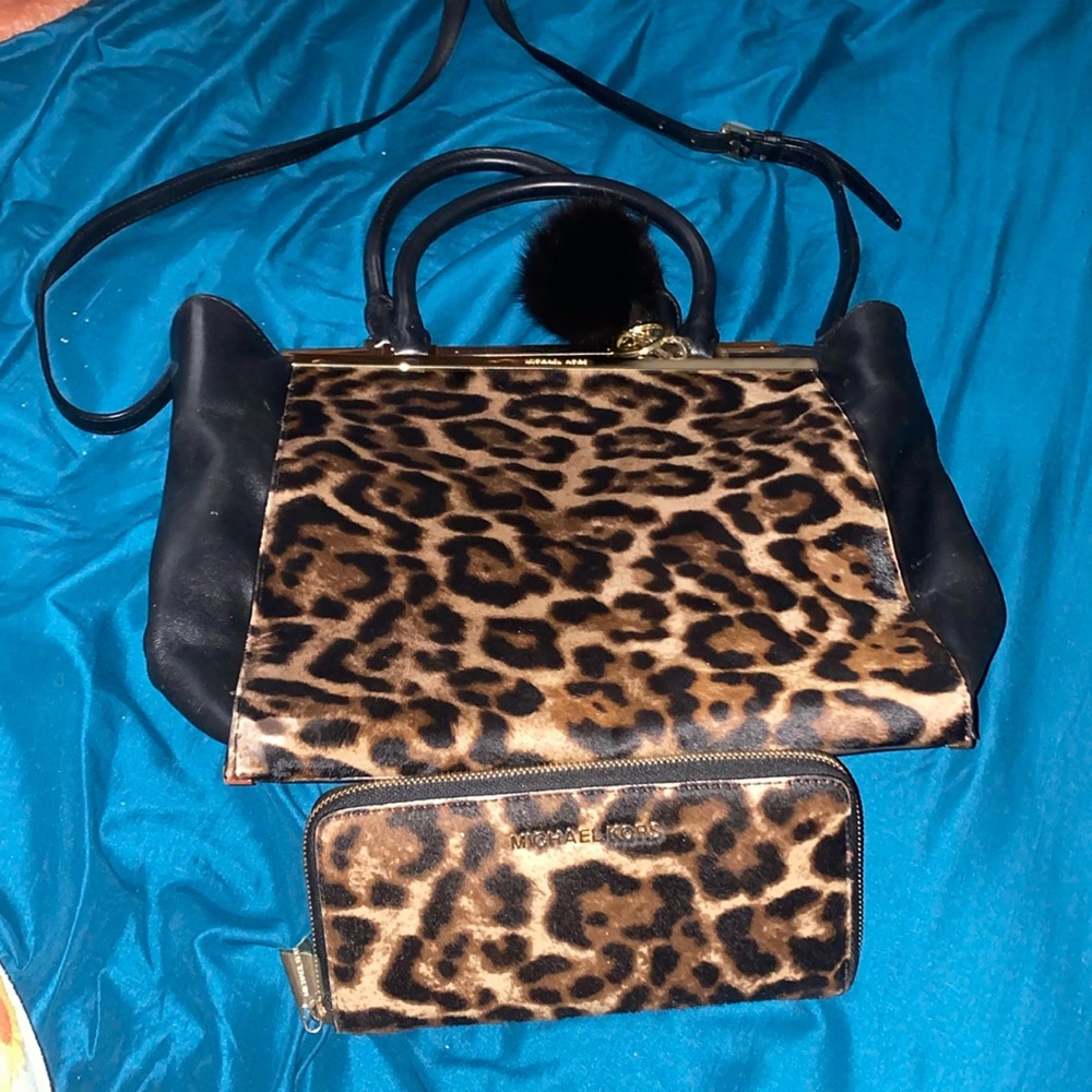 Rare Michael Kors Calf Hair Crossbody Purse & Matching Wallet